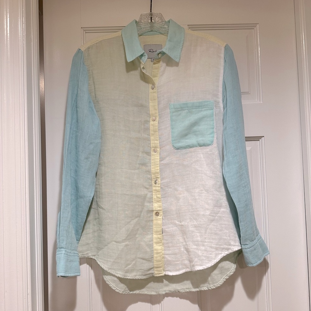 Rails Color Block Cotton Button Down - image 1
